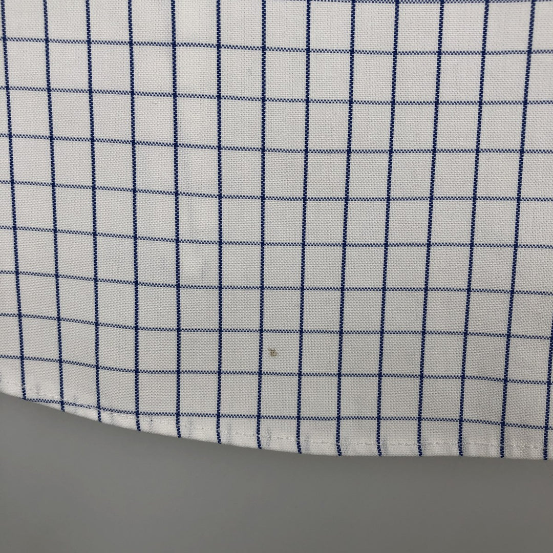 Brooks Brothers 346 Long Sleeve Button-Down Check Shirt, Men's Size L cotton white type Vintage Second Hand