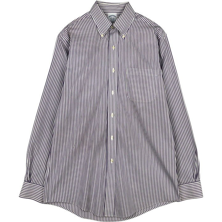 Brooks Brothers Est.1818 Long Sleeve Button-Down Striped Shirt, Men's M Size cotton white type Vintage Second Hand