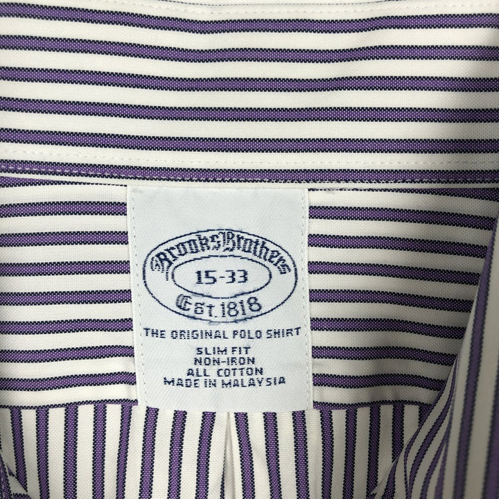 Brooks Brothers Est.1818 Long Sleeve Button-Down Striped Shirt, Men's M Size cotton white type Vintage Second Hand