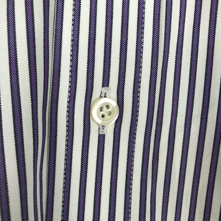 Brooks Brothers Est.1818 Long Sleeve Button-Down Striped Shirt, Men's M Size cotton white type Vintage Second Hand