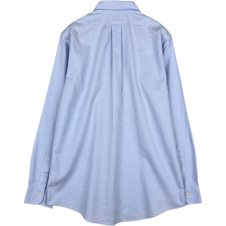 Brooks Brothers REGENT Long-Sleeve Button-Down Check Shirt, Men's Size L (approx.) cotton Blue type light blue Vintage Second Hand