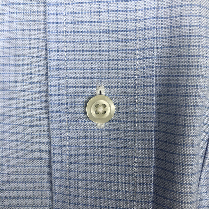 Brooks Brothers REGENT Long-Sleeve Button-Down Check Shirt, Men's Size L (approx.) cotton Blue type light blue Vintage Second Hand