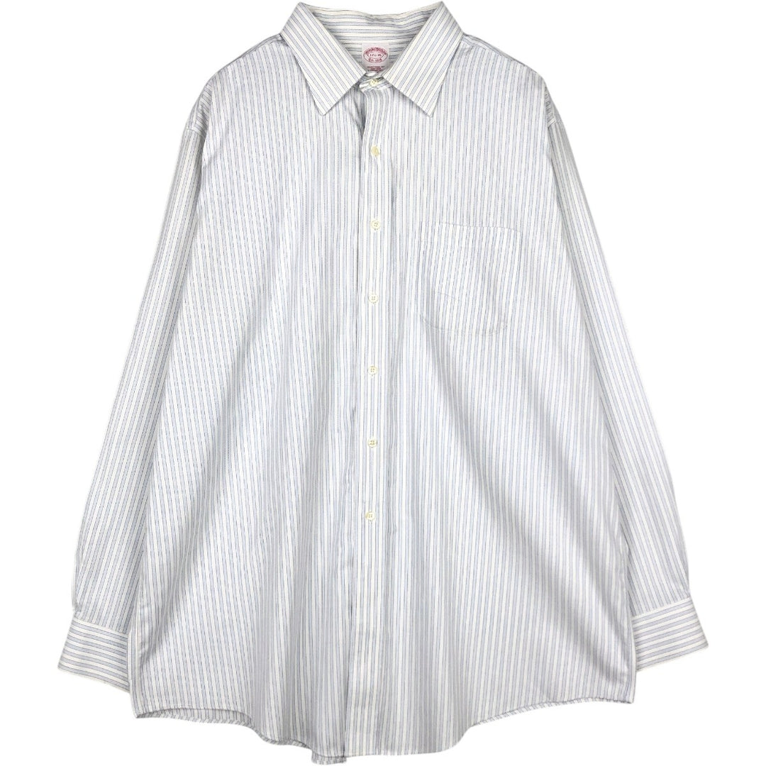 Brooks Brothers Est.1818 Long Sleeve Cotton Striped Shirt Men's XL cotton white type Vintage Second Hand
