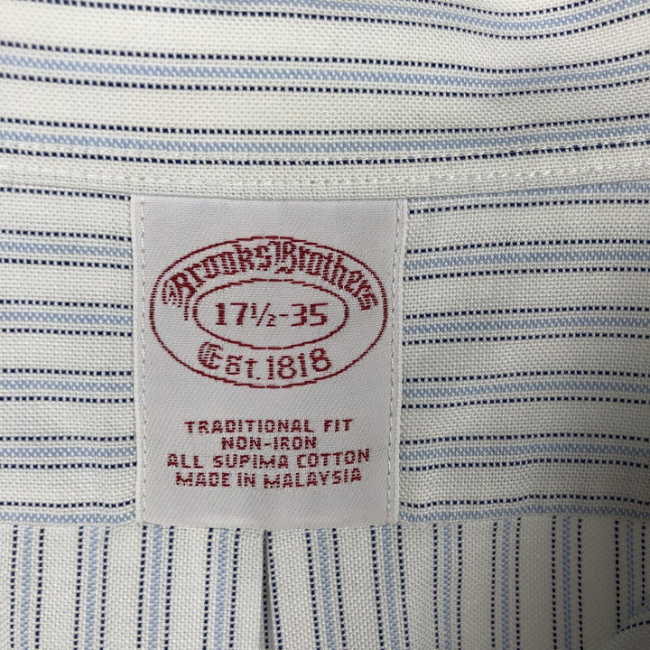 Brooks Brothers Est.1818 Long Sleeve Cotton Striped Shirt Men's XL cotton white type Vintage Second Hand