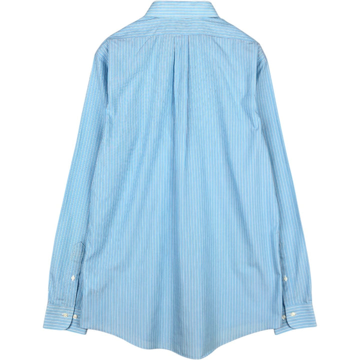 Brooks Brothers REGENT Long-Sleeve Cotton Stripe Shirt, Men's Size L (approx.) cotton blue type Vintage Second Hand
