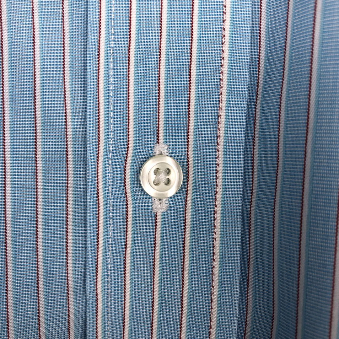 Brooks Brothers REGENT Long-Sleeve Cotton Stripe Shirt, Men's Size L (approx.) cotton blue type Vintage Second Hand