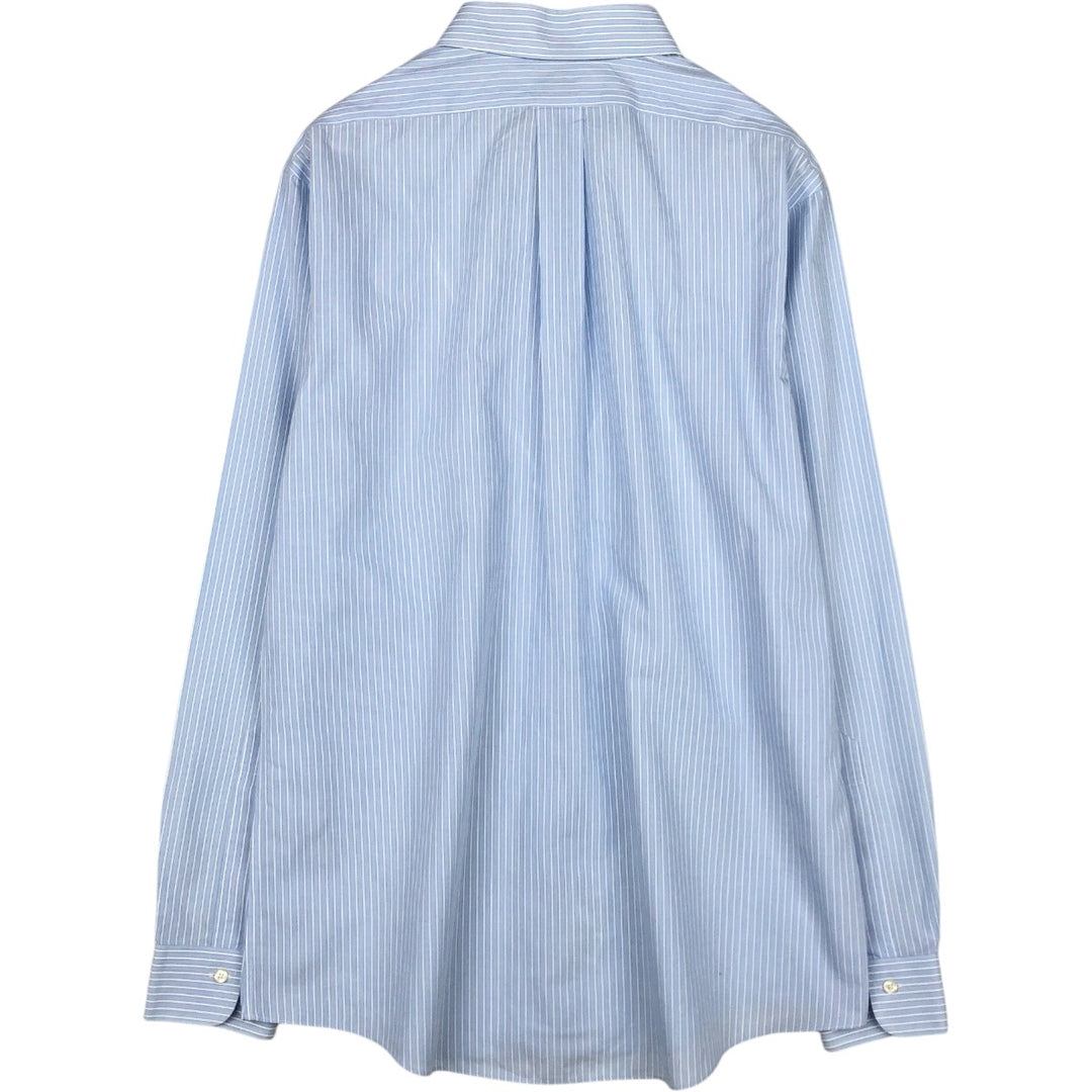 Brooks Brothers REGENT Long-Sleeve Cotton Stripe Shirt, Men's Size L (approx.) cotton Blue type light blue Vintage Second Hand