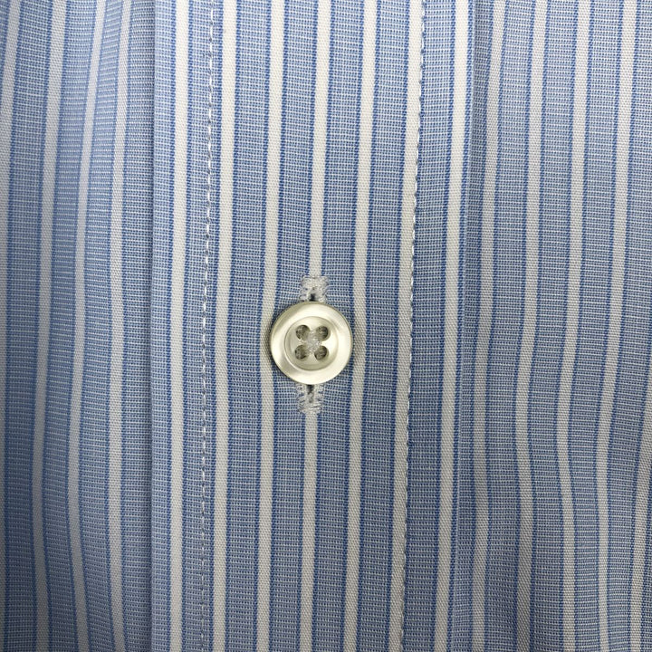 Brooks Brothers REGENT Long-Sleeve Cotton Stripe Shirt, Men's Size L (approx.) cotton Blue type light blue Vintage Second Hand