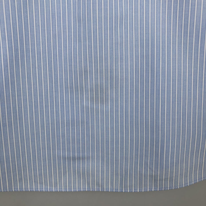 Brooks Brothers REGENT Long-Sleeve Cotton Stripe Shirt, Men's Size L (approx.) cotton Blue type light blue Vintage Second Hand