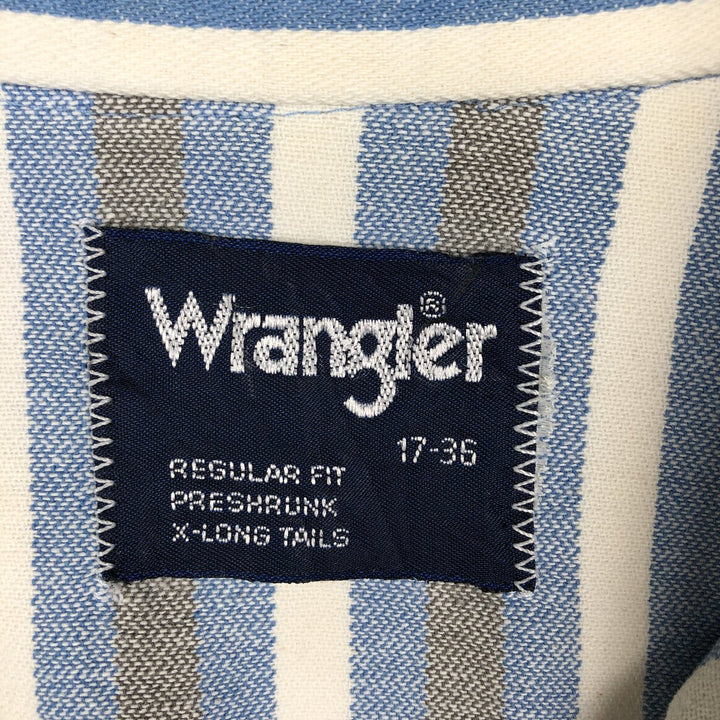 90'S Wrangler Regular Fit Long-Sleeve Button-Down Striped Shirt, Men's Size XL (approx.) unclear blue type Vintage Second Hand