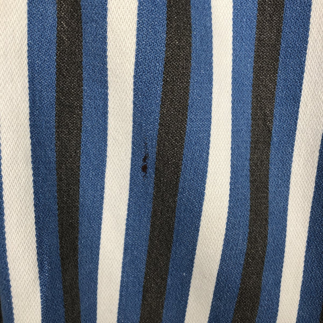 90'S Wrangler Regular Fit Long-Sleeve Button-Down Striped Shirt, Men's Size XL (approx.) unclear blue type Vintage Second Hand