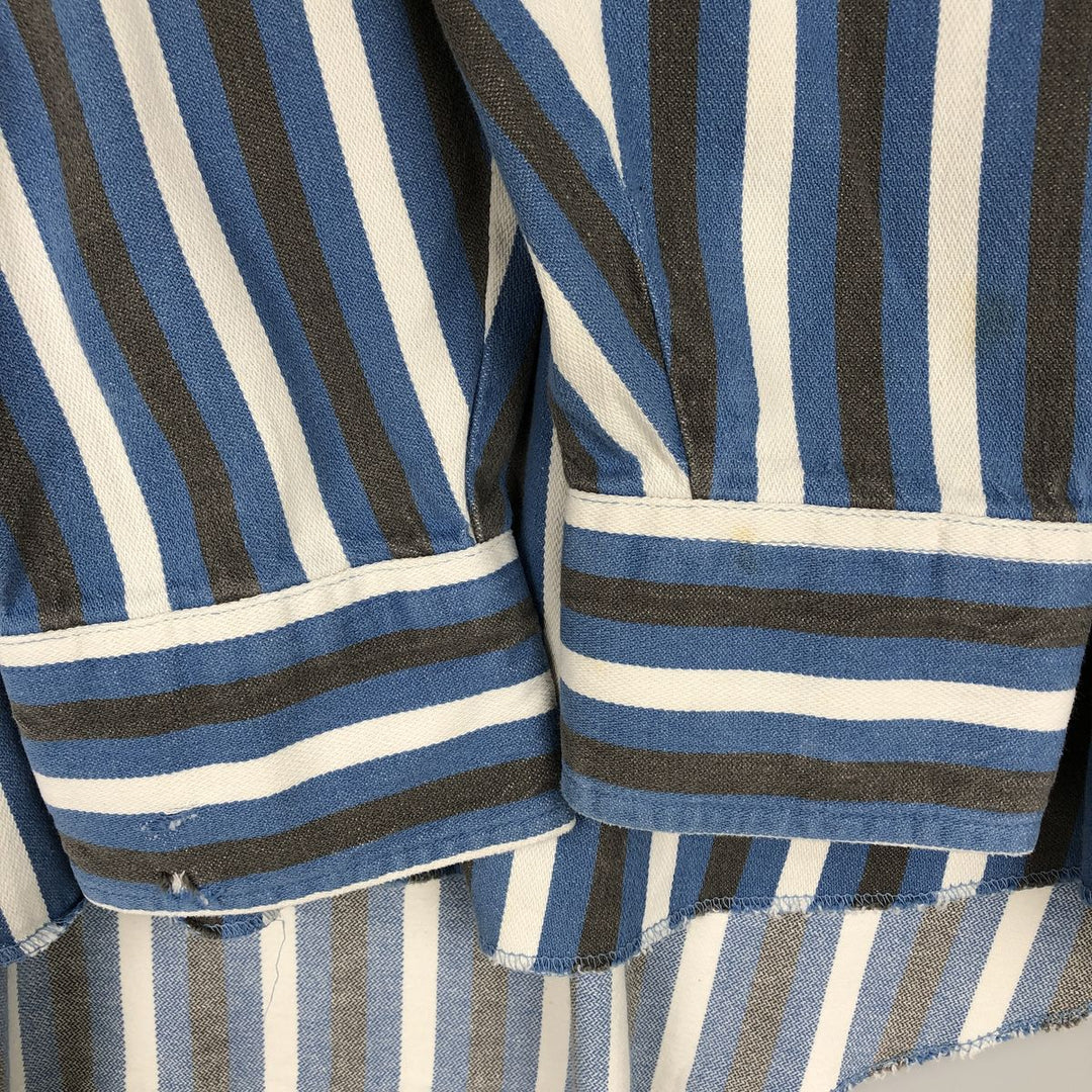 90'S Wrangler Regular Fit Long-Sleeve Button-Down Striped Shirt, Men's Size XL (approx.) unclear blue type Vintage Second Hand