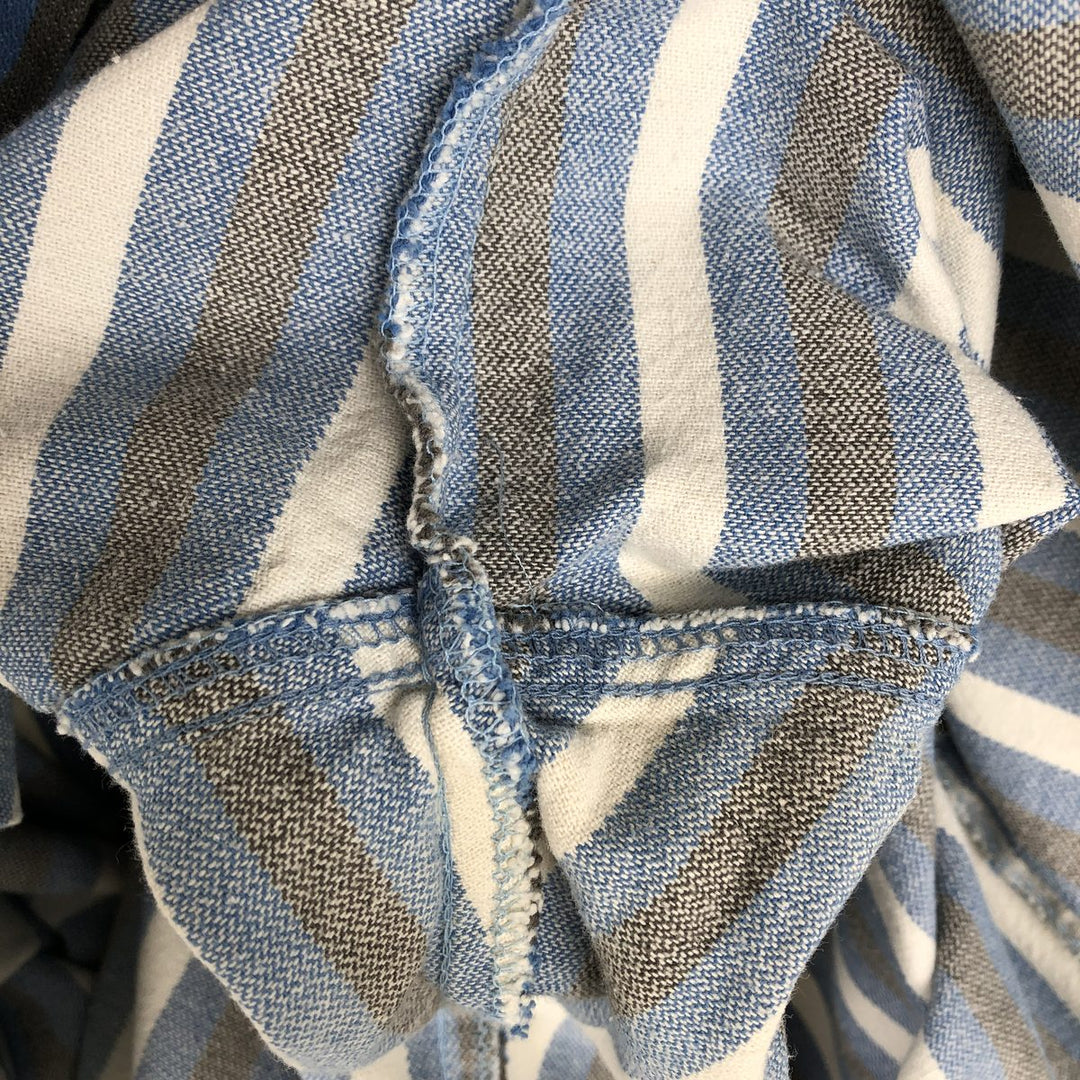 90'S Wrangler Regular Fit Long-Sleeve Button-Down Striped Shirt, Men's Size XL (approx.) unclear blue type Vintage Second Hand