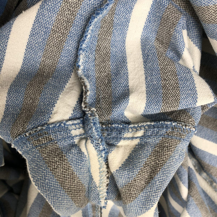 90'S Wrangler Regular Fit Long-Sleeve Button-Down Striped Shirt, Men's Size XL (approx.) unclear blue type Vintage Second Hand
