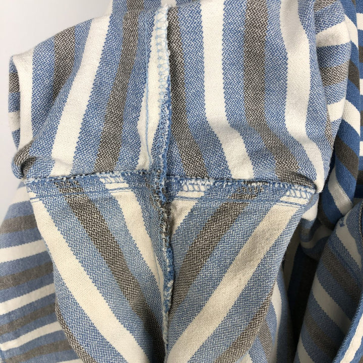 90'S Wrangler Regular Fit Long-Sleeve Button-Down Striped Shirt, Men's Size XL (approx.) unclear blue type Vintage Second Hand