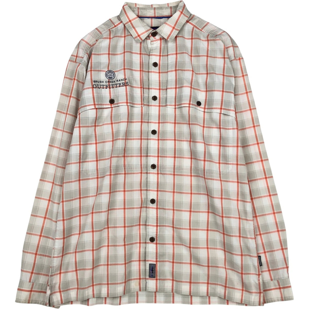 Patagonia 52181SP19 Long-Sleeve Cotton Check Shirt, Men's Size M (approx.) Organic cotton white type Vintage Second Hand