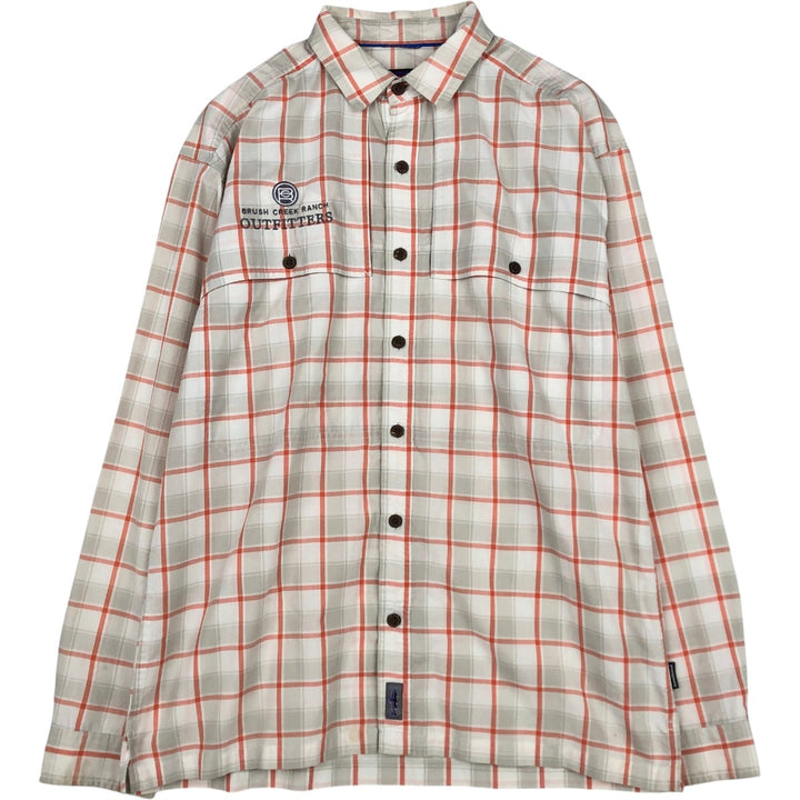 Patagonia 52181SP19 Long-Sleeve Cotton Check Shirt, Men's Size M (approx.) Organic cotton white type Vintage Second Hand