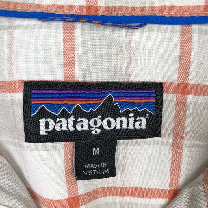 Patagonia 52181SP19 Long-Sleeve Cotton Check Shirt, Men's Size M (approx.) Organic cotton white type Vintage Second Hand