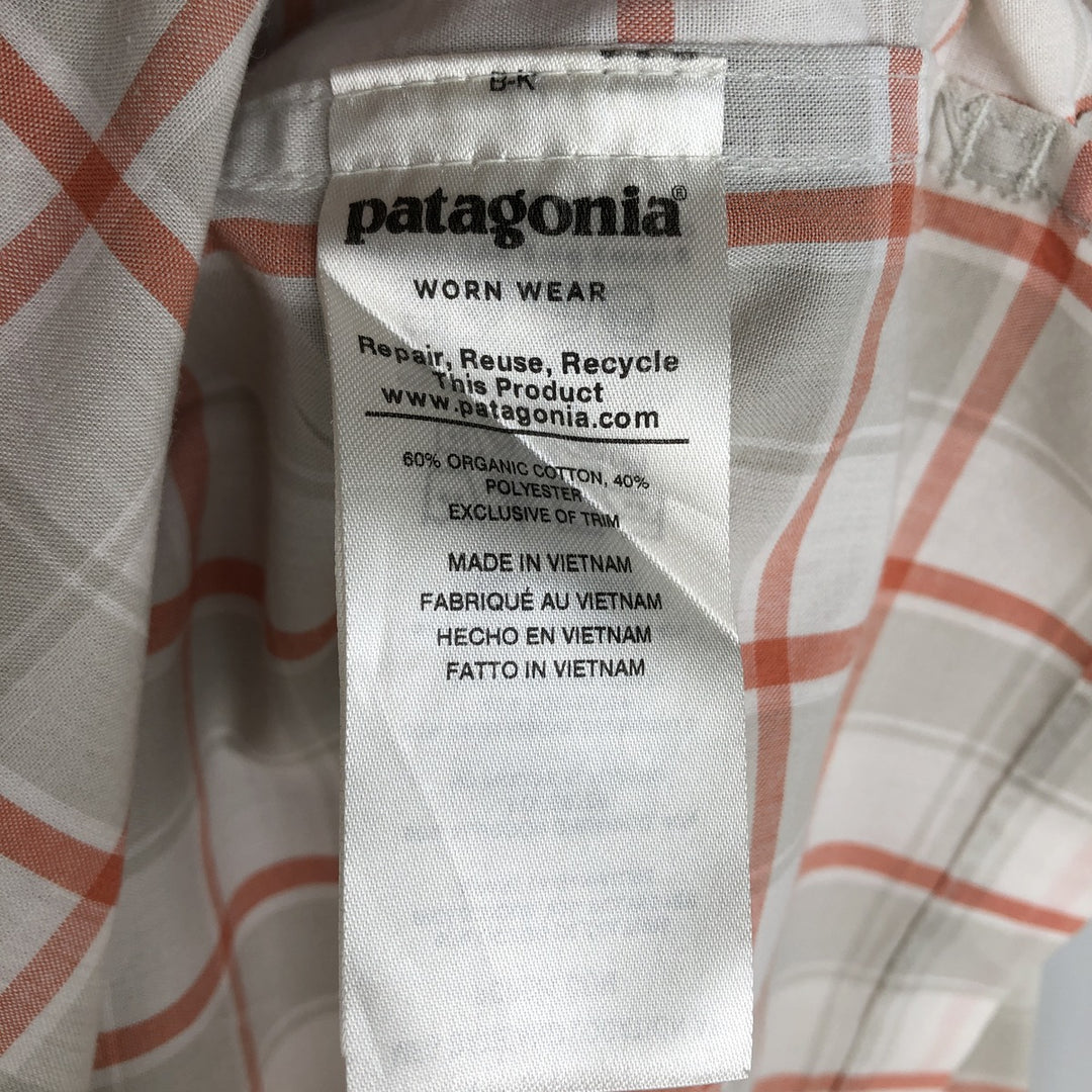 Patagonia 52181SP19 Long-Sleeve Cotton Check Shirt, Men's Size M (approx.) Organic cotton white type Vintage Second Hand