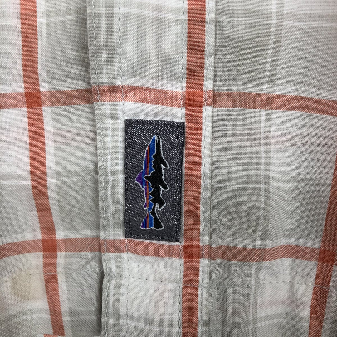 Patagonia 52181SP19 Long-Sleeve Cotton Check Shirt, Men's Size M (approx.) Organic cotton white type Vintage Second Hand