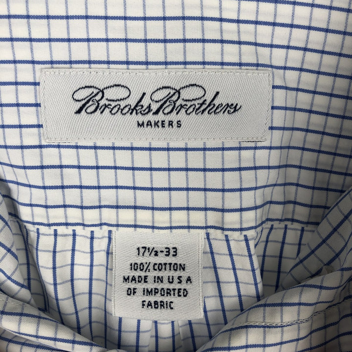 Brooks Brothers MAKERS Long Sleeve Button-Down Check Shirt Made in USA Men's XL cotton white type Vintage Second Hand