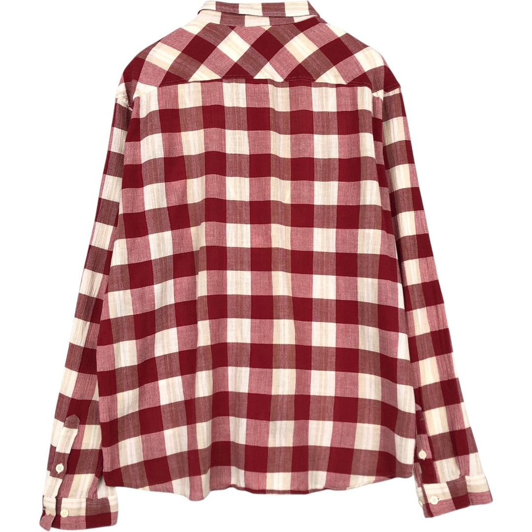 Patagonia Organic Cotton Long Sleeve Cotton Check Shirt, Men's Size L unclear red type Vintage Second Hand