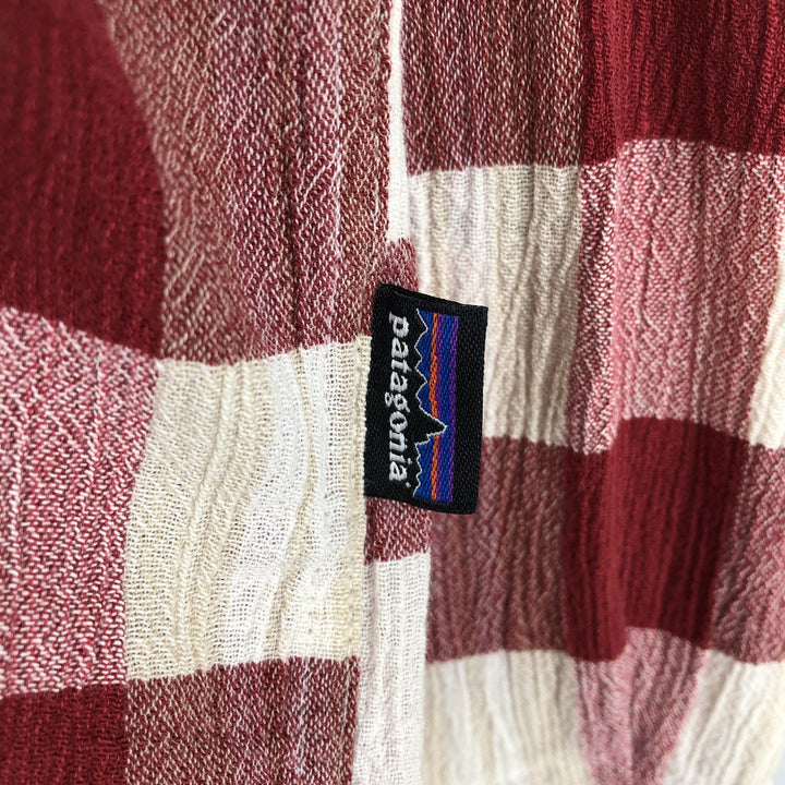 Patagonia Organic Cotton Long Sleeve Cotton Check Shirt, Men's Size L unclear red type Vintage Second Hand