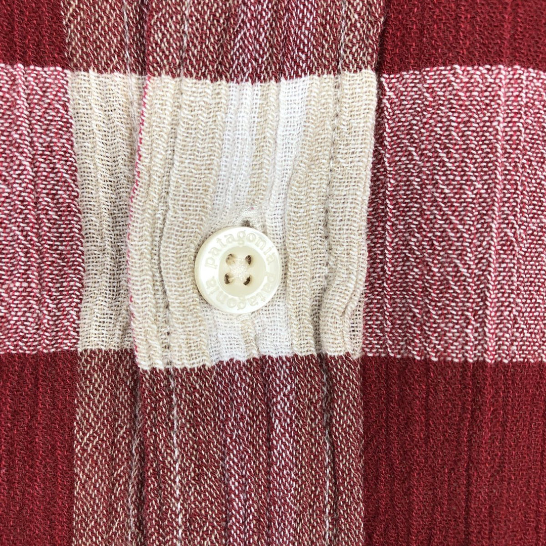 Patagonia Organic Cotton Long Sleeve Cotton Check Shirt, Men's Size L unclear red type Vintage Second Hand