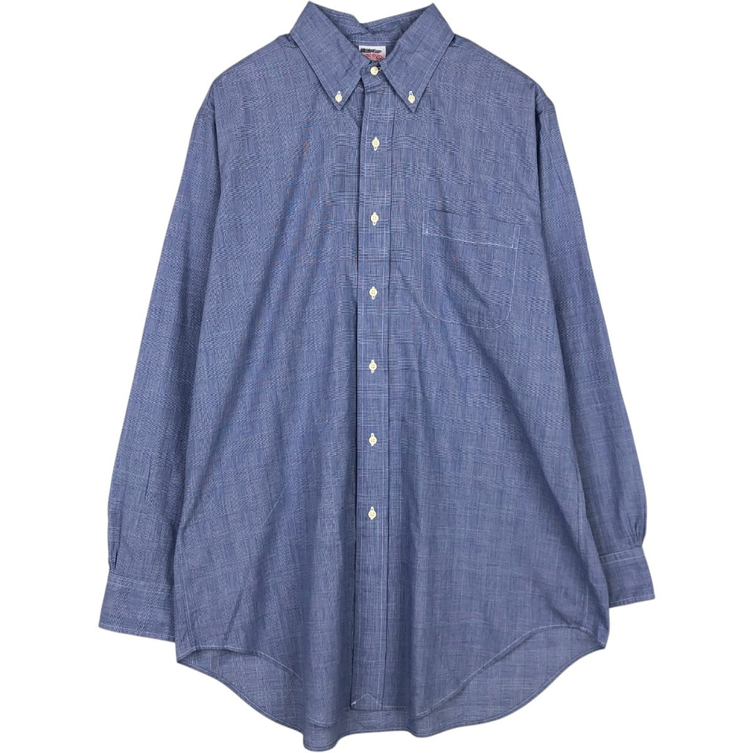Brooks Brothers Est.1818 Glen Plaid Long-Sleeve Button-Down Check Shirt 15 1 cotton blue type Vintage Second Hand