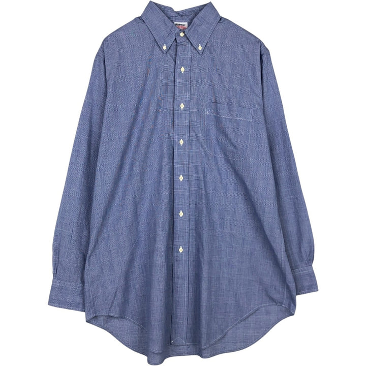 Brooks Brothers Est.1818 Glen Plaid Long-Sleeve Button-Down Check Shirt 15 1 cotton blue type Vintage Second Hand