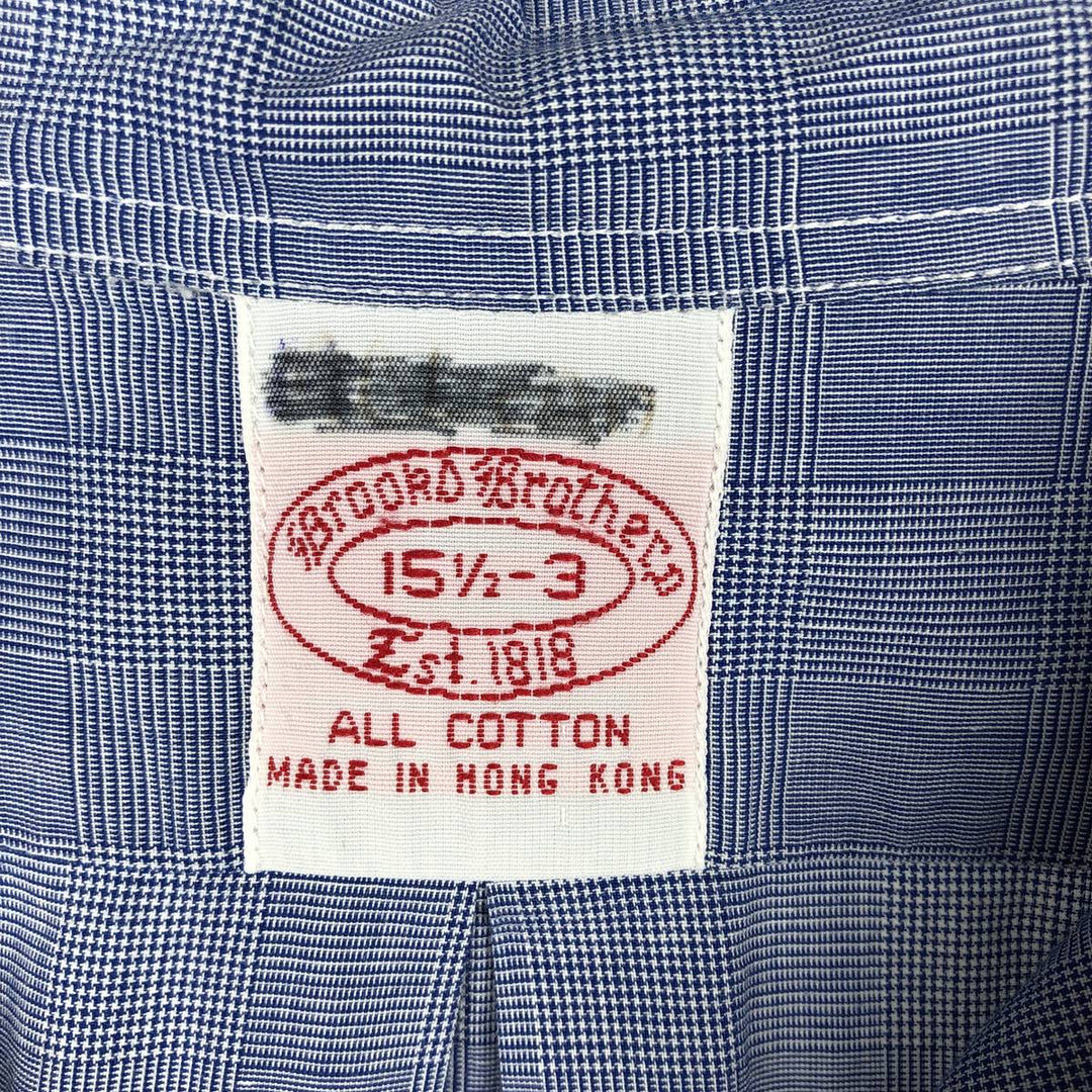 Brooks Brothers Est.1818 Glen Plaid Long-Sleeve Button-Down Check Shirt 15 1 cotton blue type Vintage Second Hand