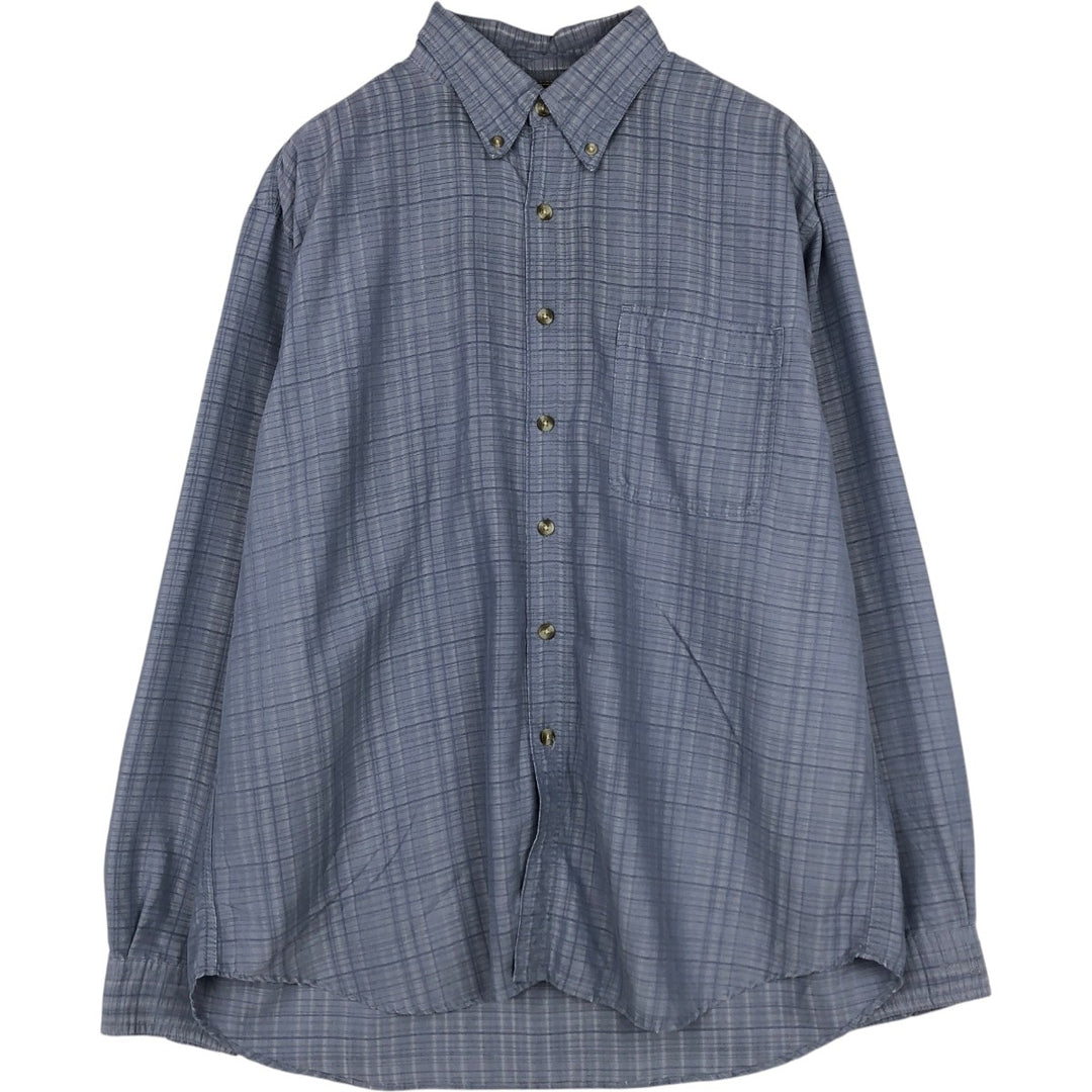 Columbia Long-Sleeve Button-Down Check Shirt, Men's Size M (approx.) modal Blue type light blue Vintage Second Hand