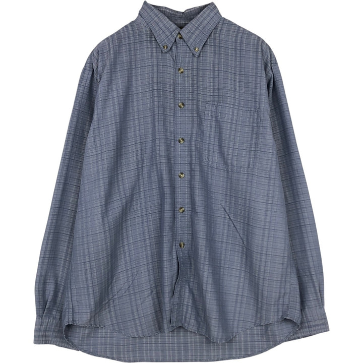 Columbia Long-Sleeve Button-Down Check Shirt, Men's Size M (approx.) modal Blue type light blue Vintage Second Hand