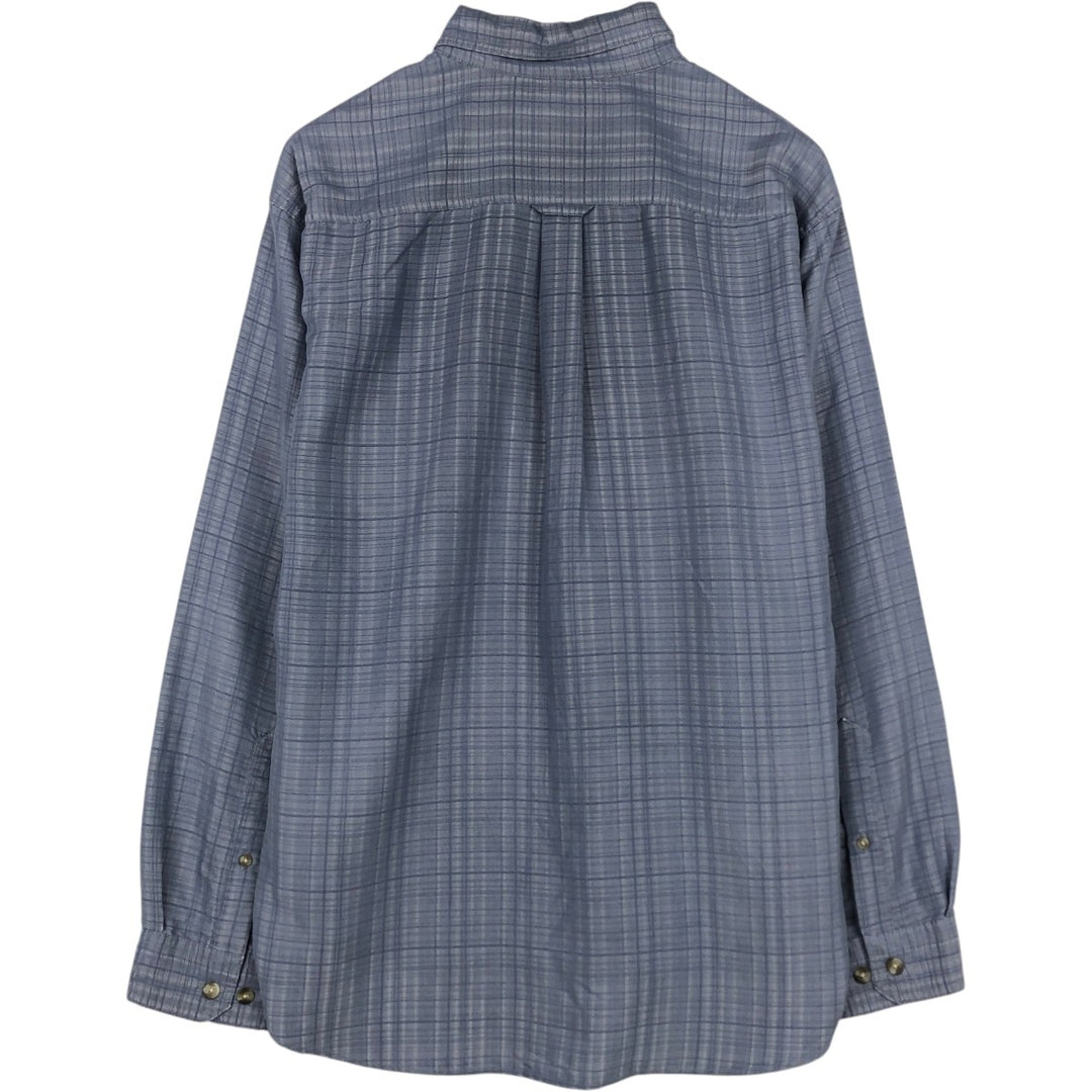 Columbia Long-Sleeve Button-Down Check Shirt, Men's Size M (approx.) modal Blue type light blue Vintage Second Hand