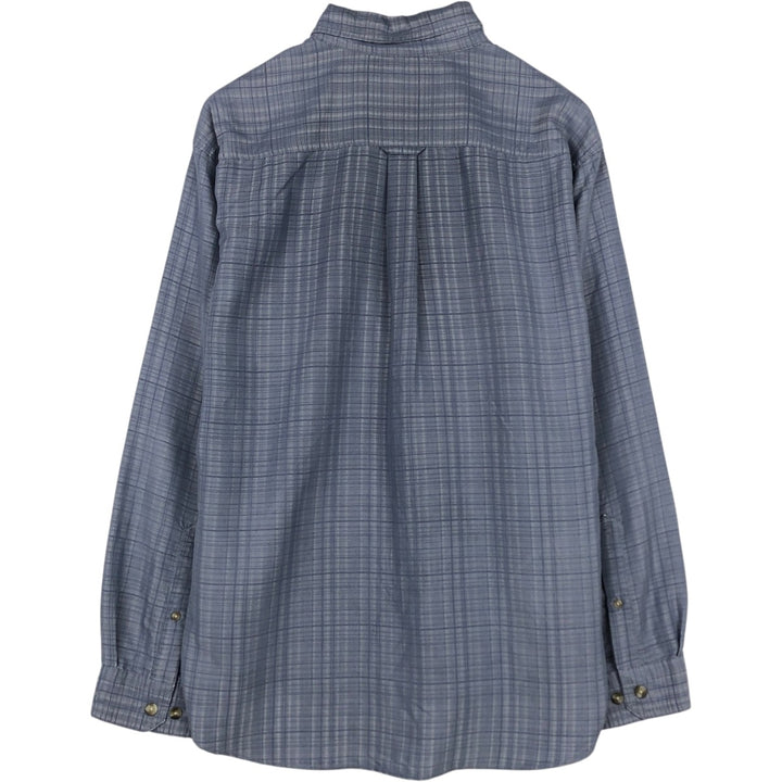 Columbia Long-Sleeve Button-Down Check Shirt, Men's Size M (approx.) modal Blue type light blue Vintage Second Hand