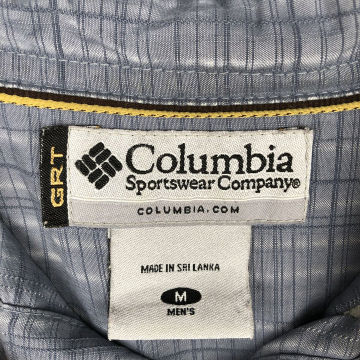 Columbia Long-Sleeve Button-Down Check Shirt, Men's Size M (approx.) modal Blue type light blue Vintage Second Hand