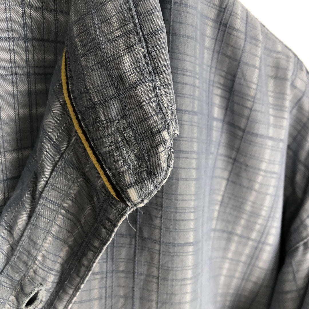 Columbia Long-Sleeve Button-Down Check Shirt, Men's Size M (approx.) modal Blue type light blue Vintage Second Hand