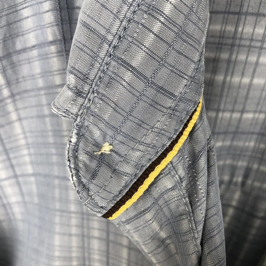 Columbia Long-Sleeve Button-Down Check Shirt, Men's Size M (approx.) modal Blue type light blue Vintage Second Hand