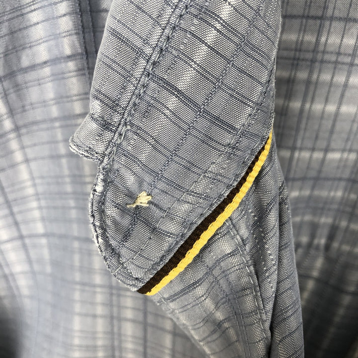 Columbia Long-Sleeve Button-Down Check Shirt, Men's Size M (approx.) modal Blue type light blue Vintage Second Hand