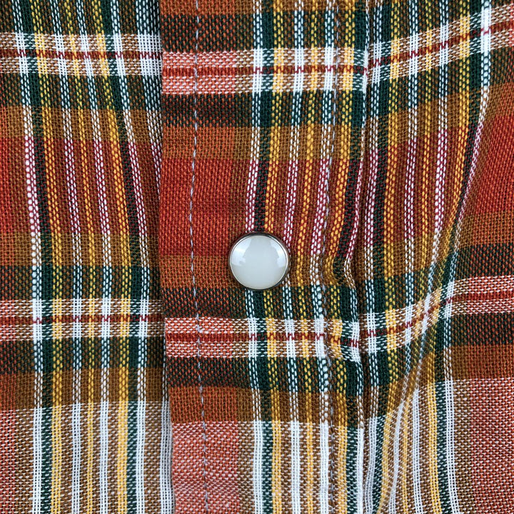 ~1970'S DEE CEE Check Pattern Long Sleeve Western Shirt, Made in USA, Men's Size L (approx.), Vintage unclear multicolor Vintage Second Hand