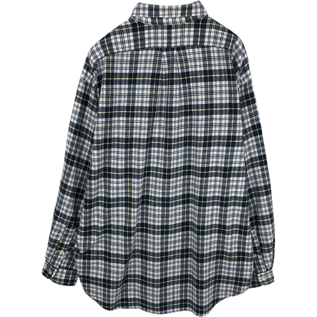 Ralph Lauren BLAIRE long sleeve button down check shirt, men's XL size cotton white type Vintage Second Hand