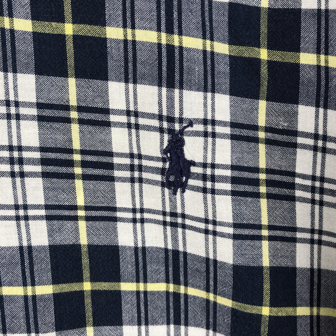 Ralph Lauren BLAIRE long sleeve button down check shirt, men's XL size cotton white type Vintage Second Hand