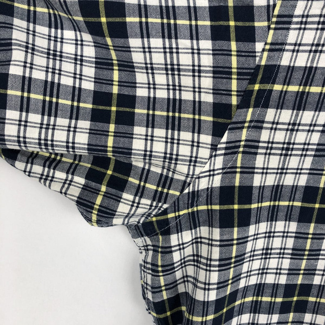 Ralph Lauren BLAIRE long sleeve button down check shirt, men's XL size cotton white type Vintage Second Hand