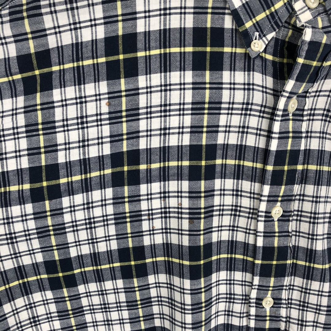 Ralph Lauren BLAIRE long sleeve button down check shirt, men's XL size cotton white type Vintage Second Hand
