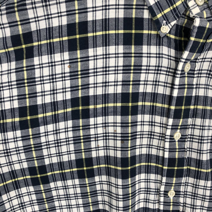 Ralph Lauren BLAIRE long sleeve button down check shirt, men's XL size cotton white type Vintage Second Hand