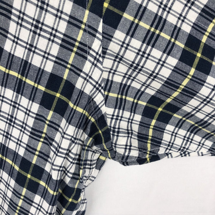 Ralph Lauren BLAIRE long sleeve button down check shirt, men's XL size cotton white type Vintage Second Hand