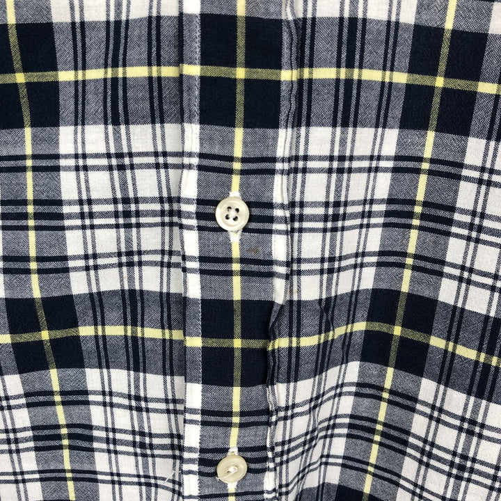 Ralph Lauren BLAIRE long sleeve button down check shirt, men's XL size cotton white type Vintage Second Hand