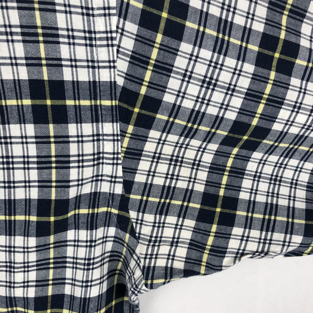 Ralph Lauren BLAIRE long sleeve button down check shirt, men's XL size cotton white type Vintage Second Hand