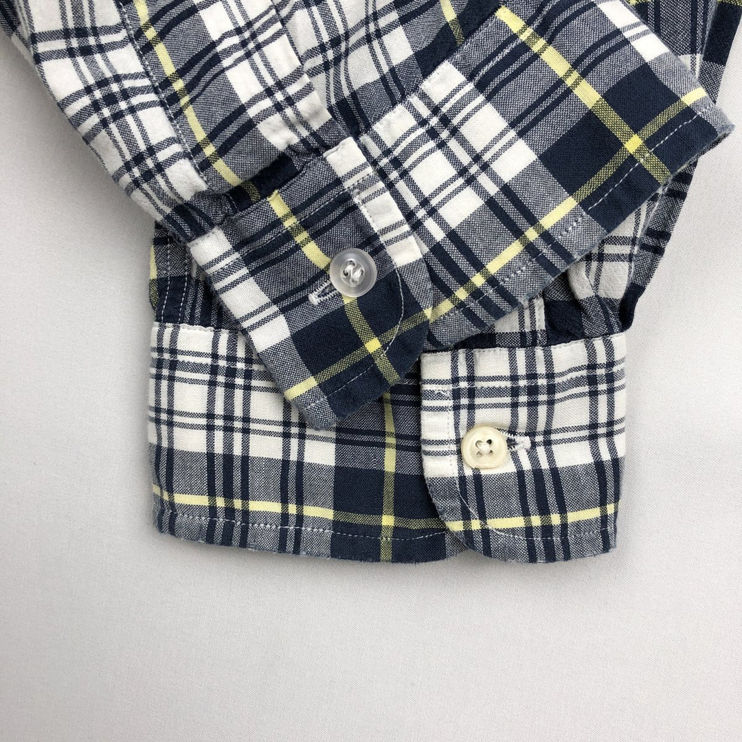 Ralph Lauren BLAIRE long sleeve button down check shirt, men's XL size cotton white type Vintage Second Hand