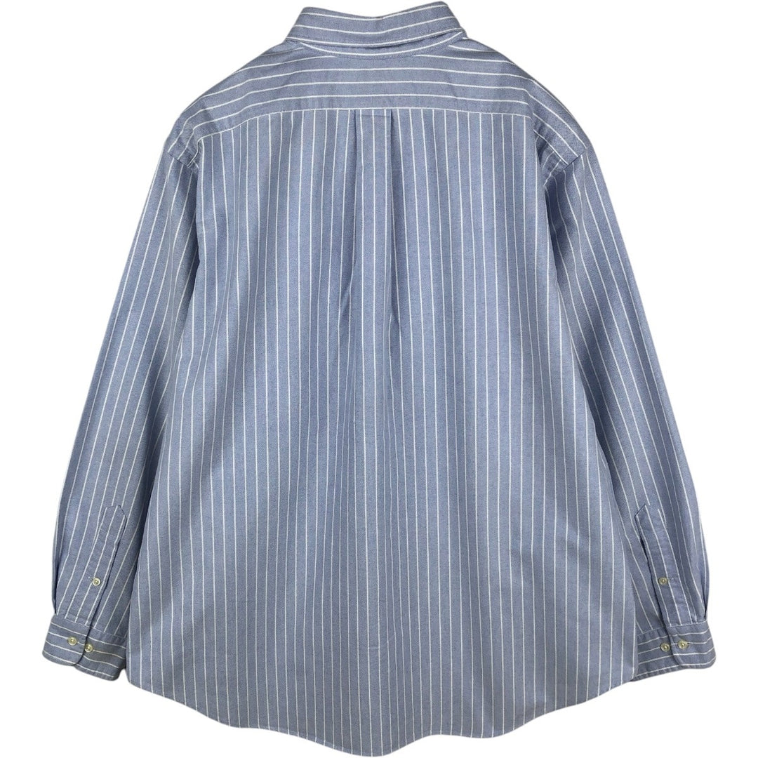 Ralph Lauren Classic Fit Long Sleeve Button Down Striped Shirt Men's XL cotton Blue type light blue Vintage Second Hand